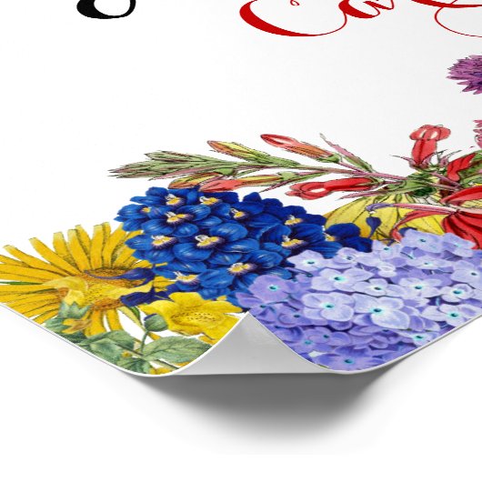 Wilde bloemen Baby shower Giften & Kaarten Poster (Hoek)