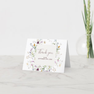 Wilde bloemen Baby shower Hartelijk dank Bedankkaart