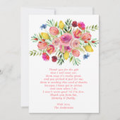 Wilde bloemen Baby shower Hartelijk dank Bedankkaart (Voorkant)