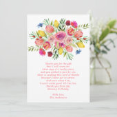 Wilde bloemen Baby shower Hartelijk dank Bedankkaart (Staand voorkant)