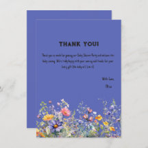 Wilde bloemen Baby shower Hartelijk dank