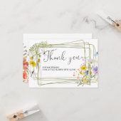 Wilde bloemen Baby shower Hartelijk dank Kaart (Voorkant / Achterkant in situ)