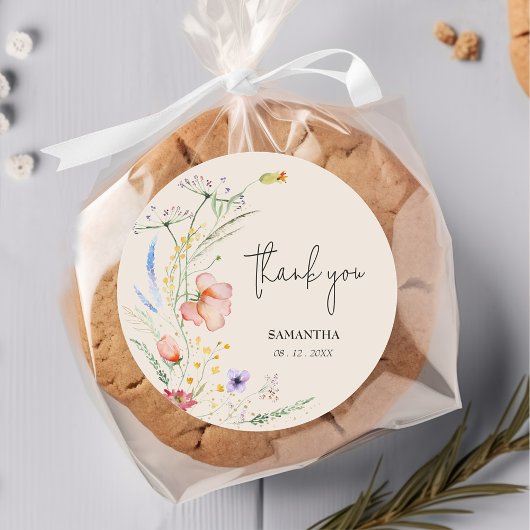 Wilde bloemen Baby shower Ivoorkust Ronde Sticker