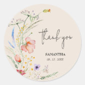 Wilde bloemen Baby shower Ivoorkust Ronde Sticker (Voorkant)