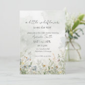 Wilde bloemen baby shower kaart (Staand voorkant)