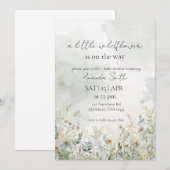 Wilde bloemen baby shower kaart (Voorkant / Achterkant)