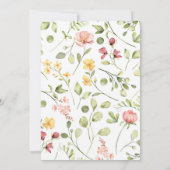 Wilde bloemen baby shower kaart (Achterkant)