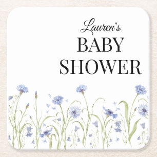 Wilde Bloemen Baby Shower Kartonnen Onderzetters
