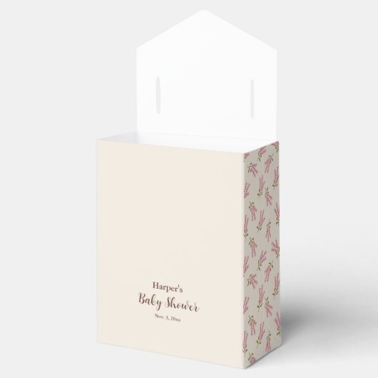 Wilde Bloemen Baby Shower Lente Bloem Roze Mooie  Bedankdoosjes (Geopend)