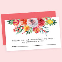 Wilde bloemen baby shower luier raffle