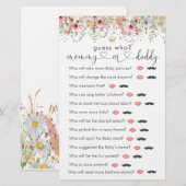 Wilde bloemen Baby shower "Raad eens wie" spel (Voorkant / Achterkant)