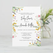 Wilde bloemen Baby shower Spring Save The Date (Staand voorkant)