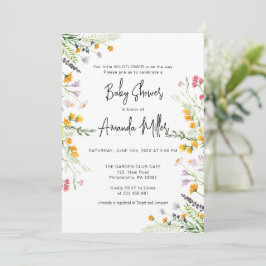Wilde bloemen Baby shower Spring Save The Date