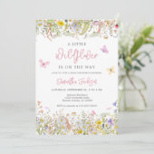 Wilde bloemen baby shower uitnodiging (Staand voorkant)
