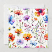 Wilde bloemen Baby shower Uitnodiging (Achterkant)