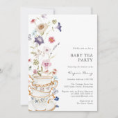 Wilde Bloemen Baby Shower Uitnodiging (Voorkant)