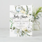 wilde bloemen baby shower van de florale marine kaart (Staand voorkant)