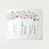 Wilde Bloemen Baby Shower Wandkleed (Voorkant (horizontaal))