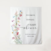 Wilde Bloemen Baby Shower Wandkleed (Voorkant)