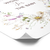 Wilde bloemen Baby shower wenst Baby Poster (Hoek)