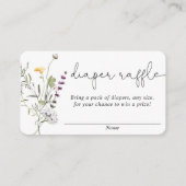 Wilde bloemen baby showers luierloten informatiekaartje (Voorkant)