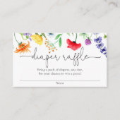 Wilde bloemen baby showers luierloten informatiekaartje (Voorkant)