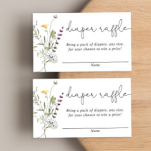 Wilde bloemen baby showers luierloten informatiekaartje