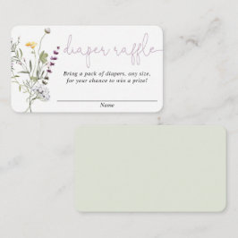Wilde bloemen baby showers luierloten informatiekaartje
