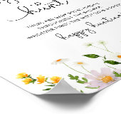 Wilde bloemen Baby sock jagen baby shower Poster (Hoek)