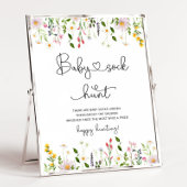 Wilde bloemen Baby sock jagen baby shower Poster