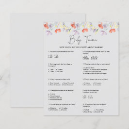 Wilde Bloemen Baby Trivia | Baby Shower Spel