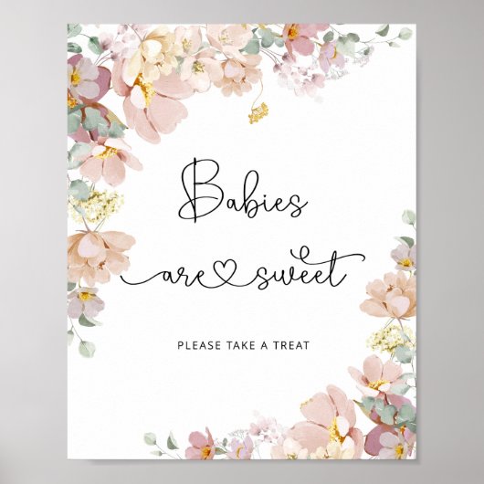 Wilde bloemen Baby's zijn zoet Poster (Voorkant)