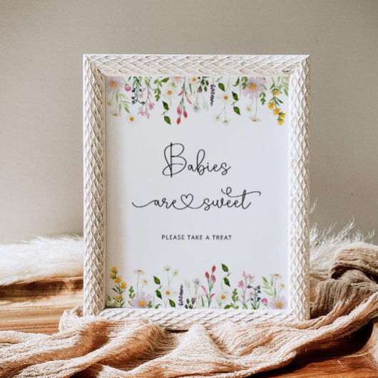 Wilde bloemen Baby's zijn zoet Poster