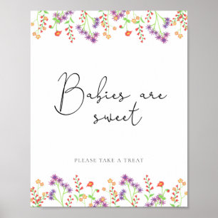 Wilde bloemen baby's zijn zoet poster
