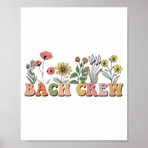 Wilde Bloemen Bach Crew Grappige Bachelorette Brui Poster
