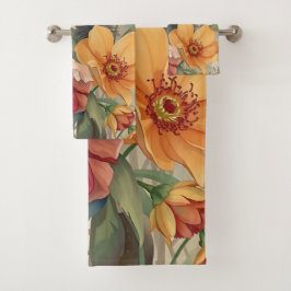 Wilde bloemen bad handdoek