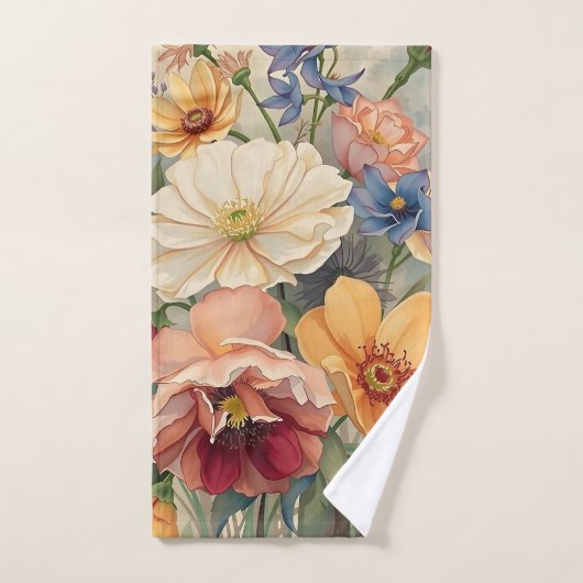Wilde bloemen bad handdoek (Handdoek)
