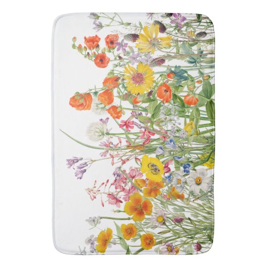 Wilde bloemen badmat (Voorkant Verticaal)