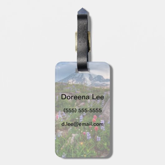 Wilde bloemen bagagelabel (Achterkant verticaal)