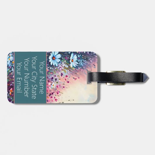 Wilde bloemen bagagelabel (Achterkant horizontaal)