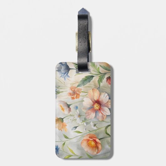 Wilde bloemen bagagelabel (Achterkant verticaal)
