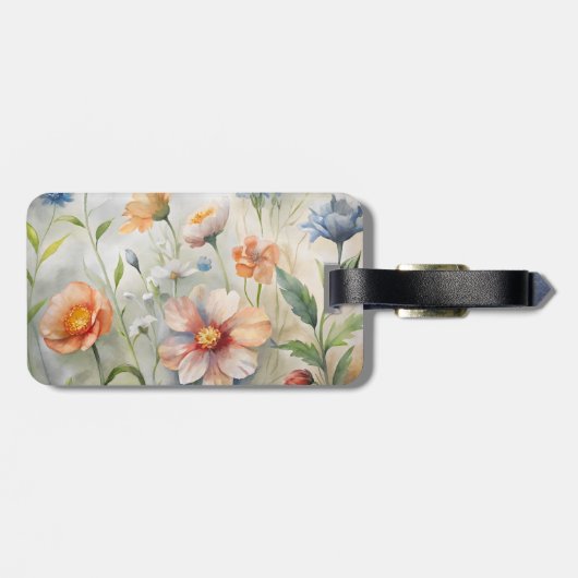 Wilde bloemen bagagelabel (Achterkant horizontaal)