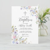 Wilde bloemen — BAPTISM-uitnodiging Kaart (Staand voorkant)