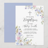 Wilde bloemen — BAPTISM-uitnodiging Kaart (Voorkant / Achterkant)