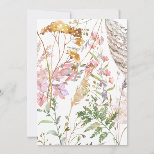 Wilde bloemen — BAPTISM-uitnodiging Kaart (Achterkant)