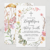Wilde bloemen — BAPTISM-uitnodiging Kaart (Voorkant / Achterkant)
