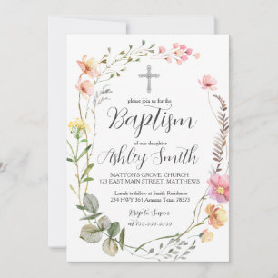 Wilde bloemen — BAPTISM-uitnodiging Kaart