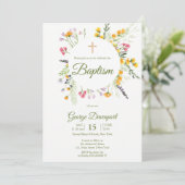 Wilde bloemen Baptisme Religieuze gebeurtenis Uitn Kaart (Staand voorkant)