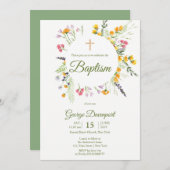 Wilde bloemen Baptisme Religieuze gebeurtenis Uitn Kaart (Voorkant / Achterkant)