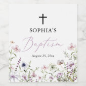 Wilde bloemen Baptisme Wijnfleslabels Wijn Etiket (Enkel label)